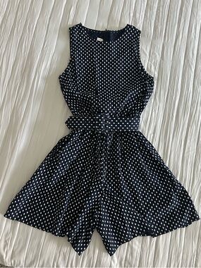 Vintage Style Yumi Babes Polka Dot Sleeveless Jumpsuit Romper w/ Belt